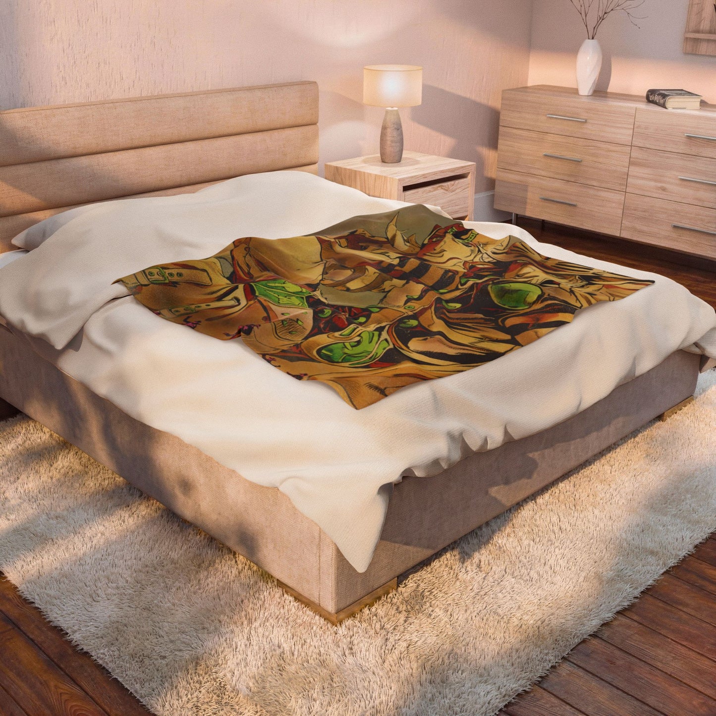 JoJo's Bizarre Adventure Gold Duo Velveteen Plush Blanket