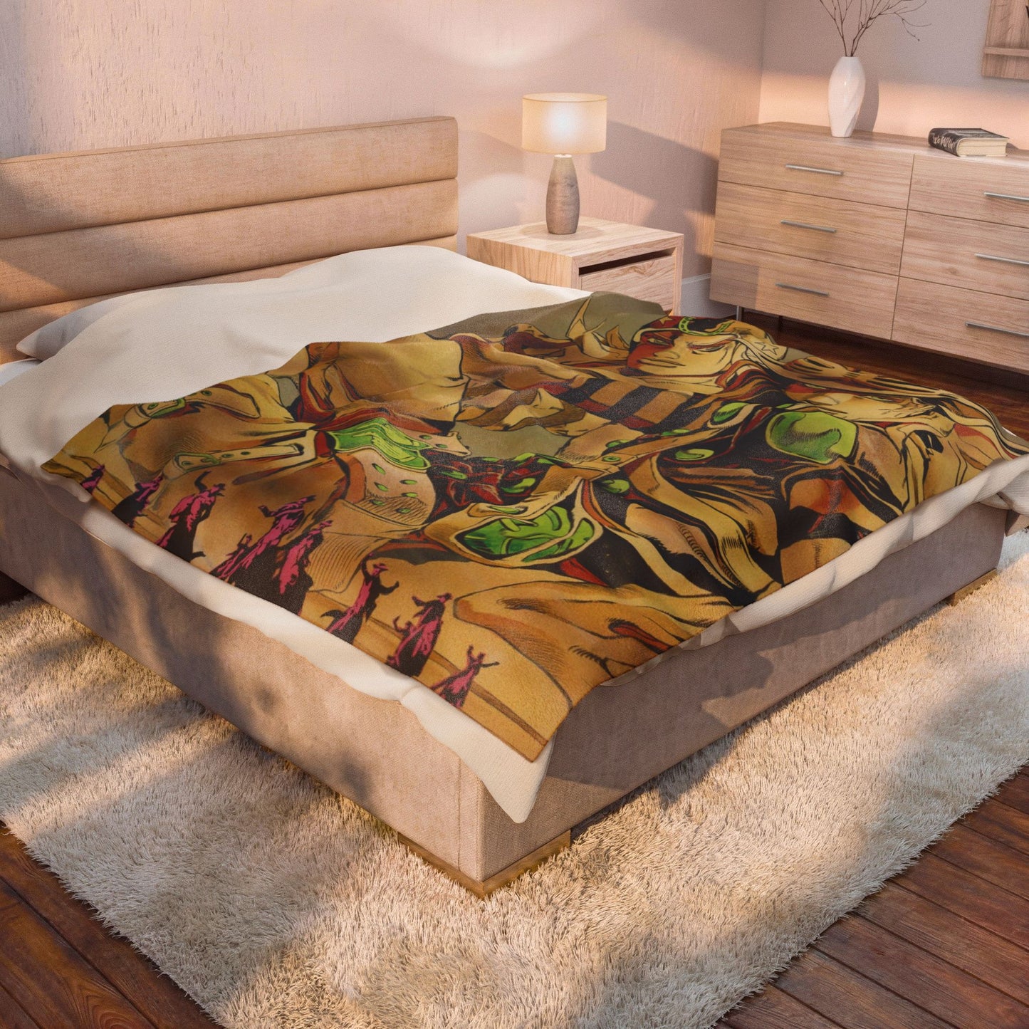 JoJo's Bizarre Adventure Gold Duo Velveteen Plush Blanket