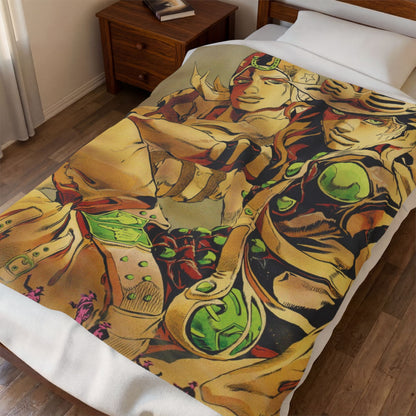 JoJo's Bizarre Adventure Gold Duo Velveteen Plush Blanket