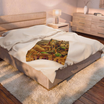 JoJo's Bizarre Adventure Gold Duo Velveteen Plush Blanket